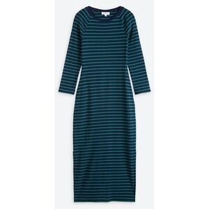 Stitch Fix Gilli Gisela Midi Shirt Dress - Navy/Green Striped - Sz Small Petite